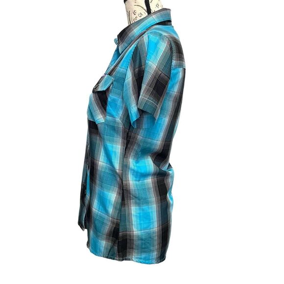 Dixxon The Maui Shirt Blue Plaid Bamboo Short Sleeve Country Western Size Small - Picture 7 of 9